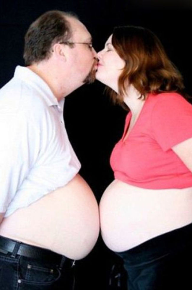 couples with beer bellies