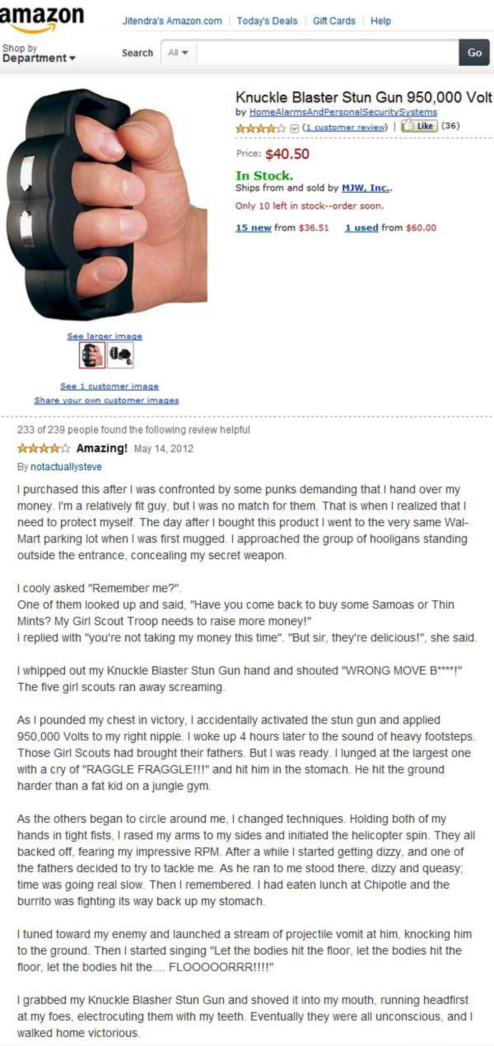 amazon reviews - knuckle blaster stun gun review - amazon Knuckle Blaster Stun Gun 950,000 Volt $40.50 presbyter money guy but much for the That Wher to Moovit po d approached the group of outside taxe Co r y secreton m orthin One of the Univeyou My G Sco