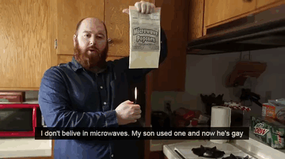 anti vaccination gif - Microon Rope I don't belive in microwaves. My son used one and now he's gay 2