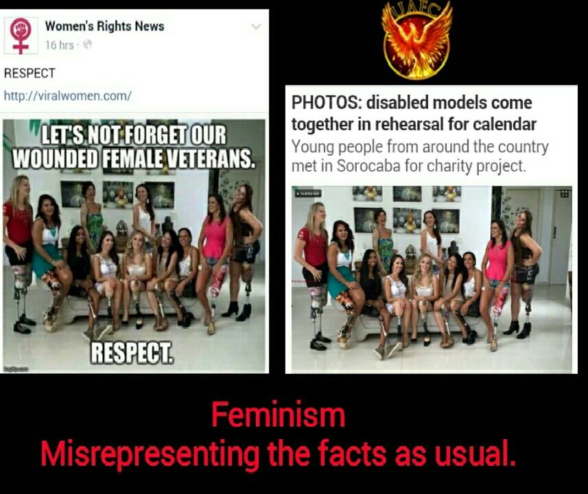 Women's Rights News 16 hrs Respect "Let'S Not Forget Our Wounded Female Veterans. Photos disabled models come together in rehearsal for calendar Young people from around the country met in Sorocaba for charity project. Respect Feminism Misrepresenting the