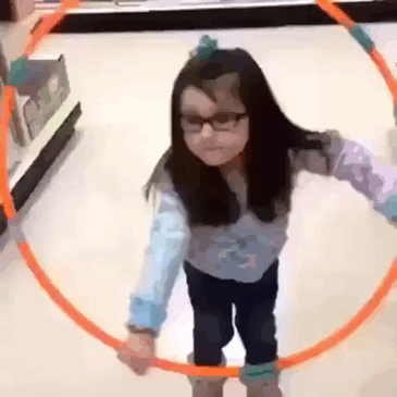 girl hula hoop fail gif