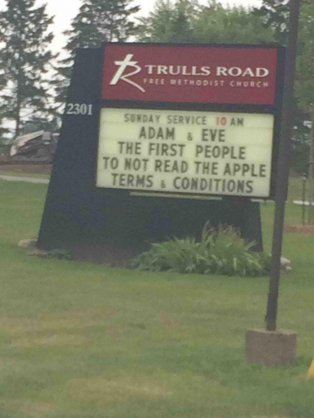 Trulls Road Free Methodist Church 22301 Sunday Service 10 Am Adam & Eve The First People To Not Read The Apple Terms & Conditions