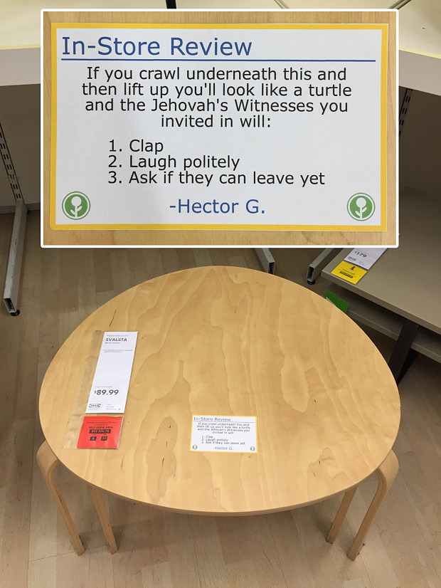 Guy Trolls IKEA by Planting Fake In-Store Reviews All Over The Store