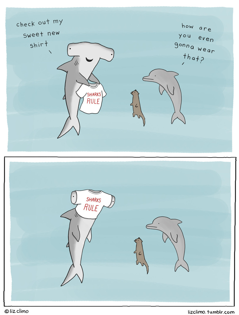 liz climo sharks rule - check out my Sweet new how are you even gonna wear that? Shirt Sharks Rule Sharks Rule liz climo lizclimo.tumblr.com