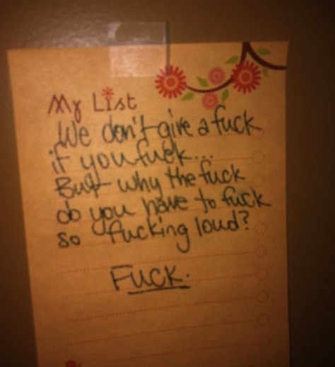 Neighbor Leaves Passive-Aggressive Note About Loud Sex, Gets Absolutely Epic Response