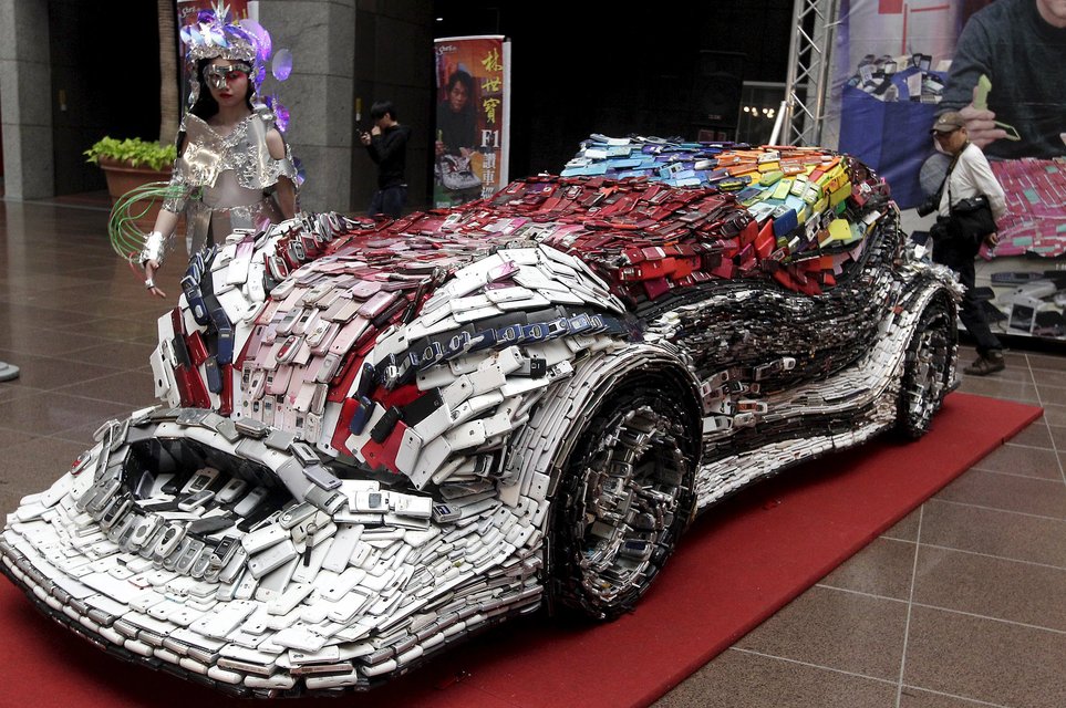 car made out of phone