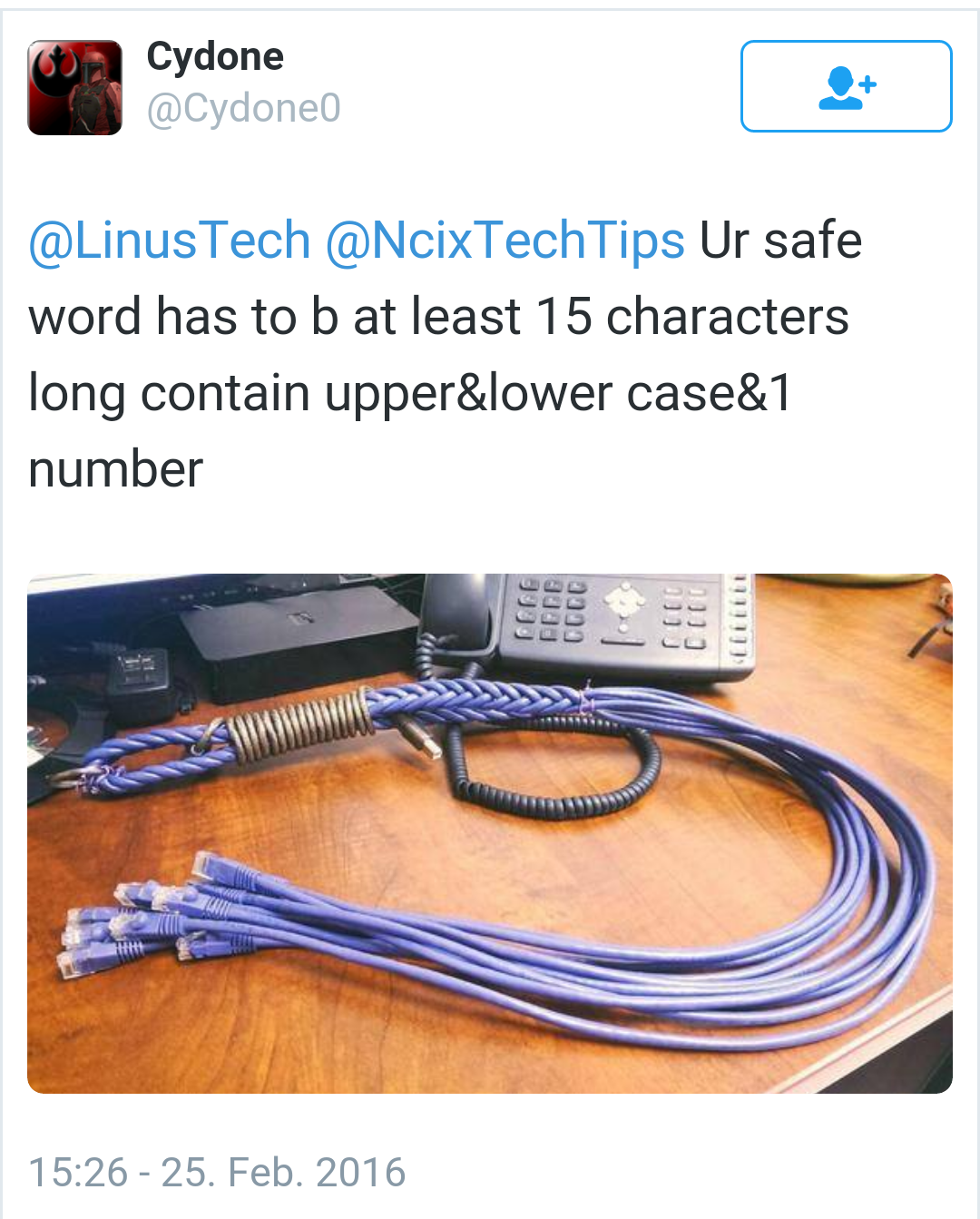 sysadmin whip - Cydone Tech Ur safe word has to b at least 15 characters long contain upper&lower case&1 number Erre Coco 25. Feb. 2016