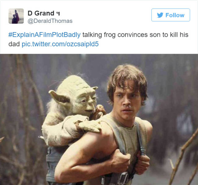 explain a film plot badly star wars - D Grand 4 Thomas talking frog convinces son to kill his dad pic.twitter.comozcsaipld5