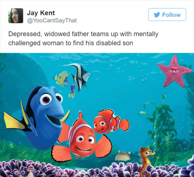 finding nemo - Jay Kent CantSay That Depressed, widowed father teams up with mentally challenged woman to find his disabled son