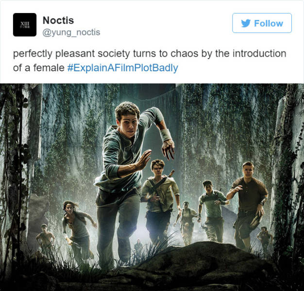 explain a film plot badly - X!!! Noctis noctis perfectly pleasant society turns to chaos by the introduction of a female