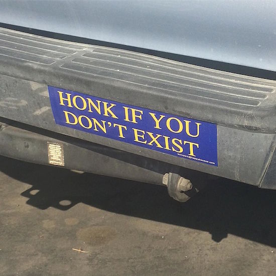 bumper - Honk If You Don'T Exist