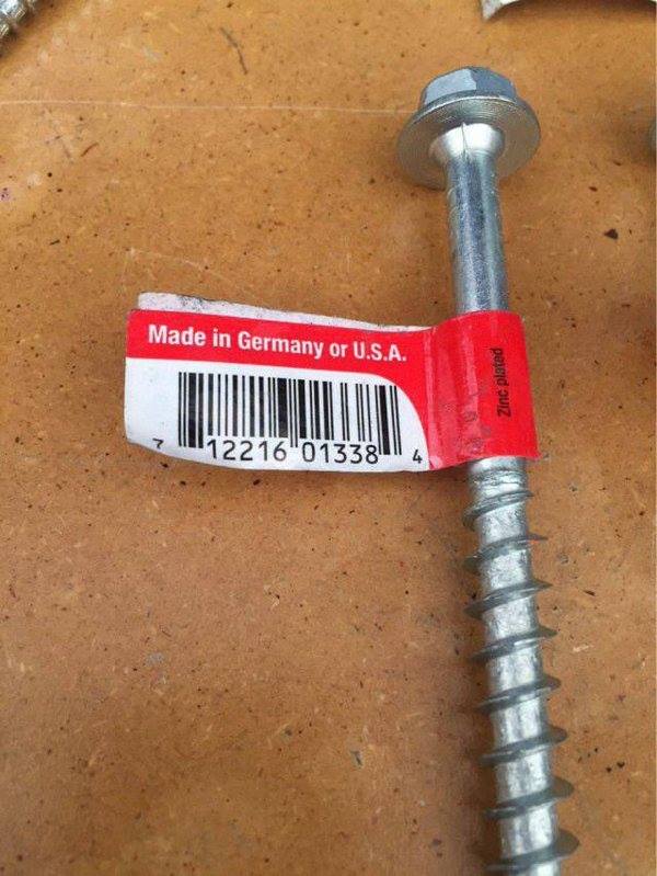 Made in Germany or U.S.A. Zinc plated 1112216 01338|||| 4