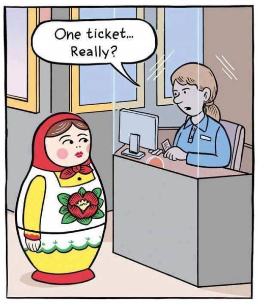 funny pic russian doll one ticket - I One ticket... Really?