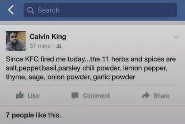 kfc herbs and spices leaked -