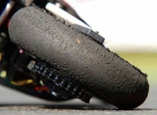 motorcycle tires after track day