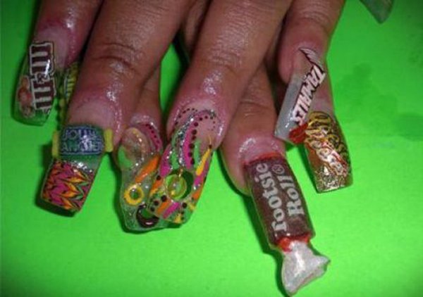 outrageous nail designs - Tootsie Roll