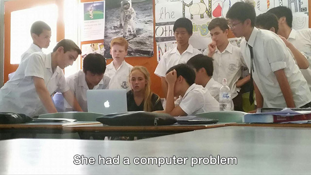 She had a computer problem