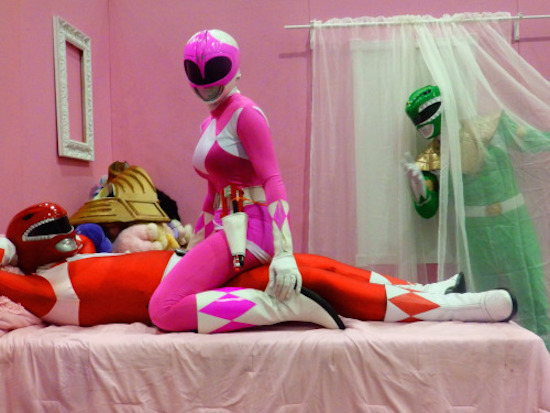 red and pink power ranger