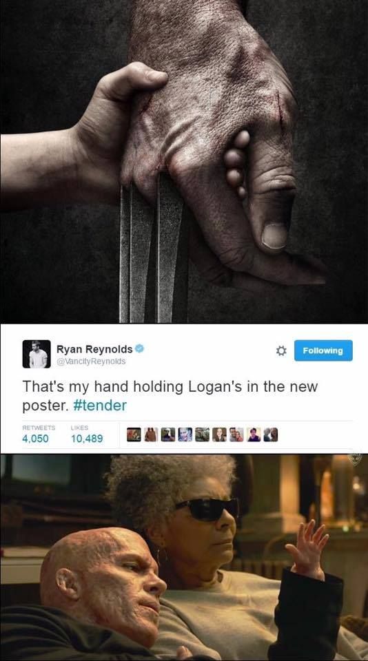 logan poster deadpool - Ryan Reynolds Vancity Reynolds ing That's my hand holding Logan's in the new poster. 4,050 10,489 20200122