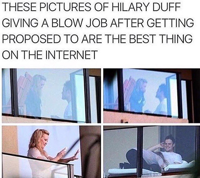 wiesbaden meme - These Pictures Of Hilary Duff Giving A Blow Job After Getting Proposed To Are The Best Thing On The Internet
