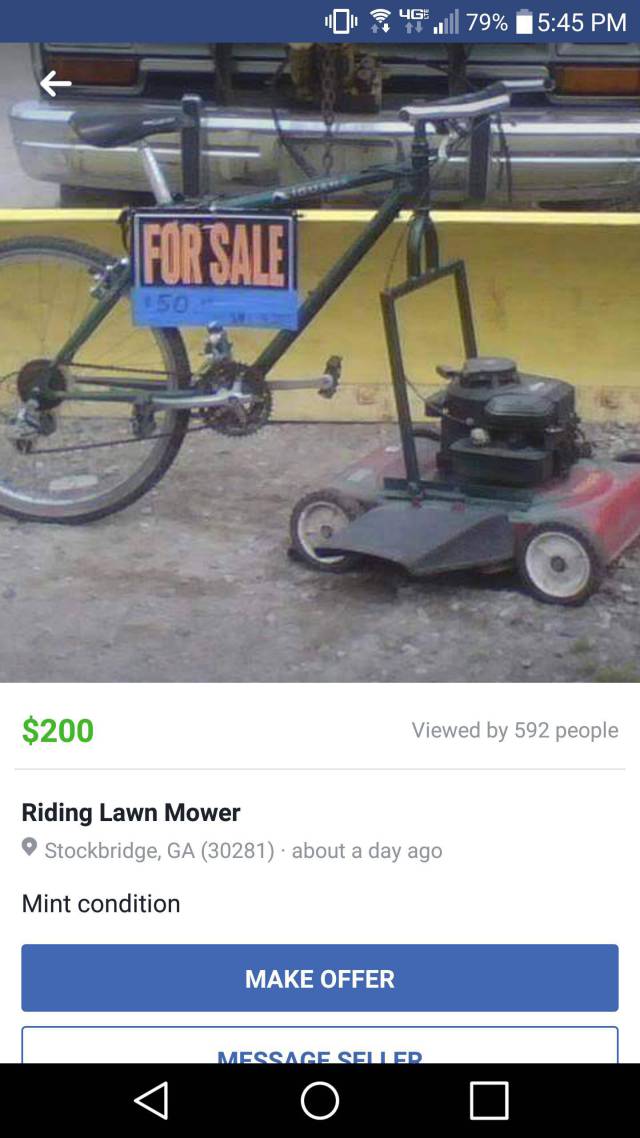 cool ride on lawn mower funny - 46. 79% For Sale $200 Viewed by 592 people Riding Lawn Mower Stockbridge, Ga 30281. about a day ago Mint condition Make Offer Message Seller 1 0 0