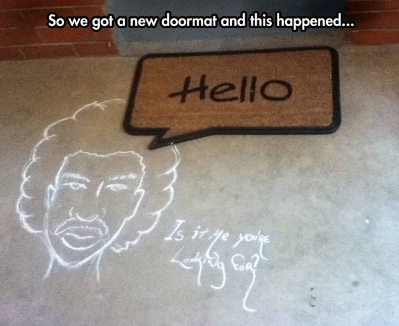 random hate my neighbor meme - So we got a new doormat and this happened... Hello Is it ye you're healing for?