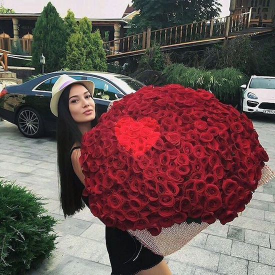 very big bouquet of roses