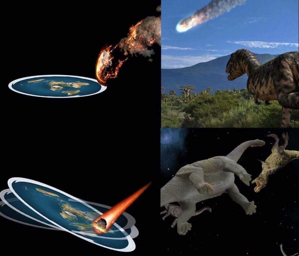 flat earth dinosaurs