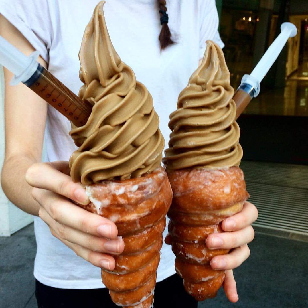 Caramel Doughnut Cone w/ Salted Caramel Syringe