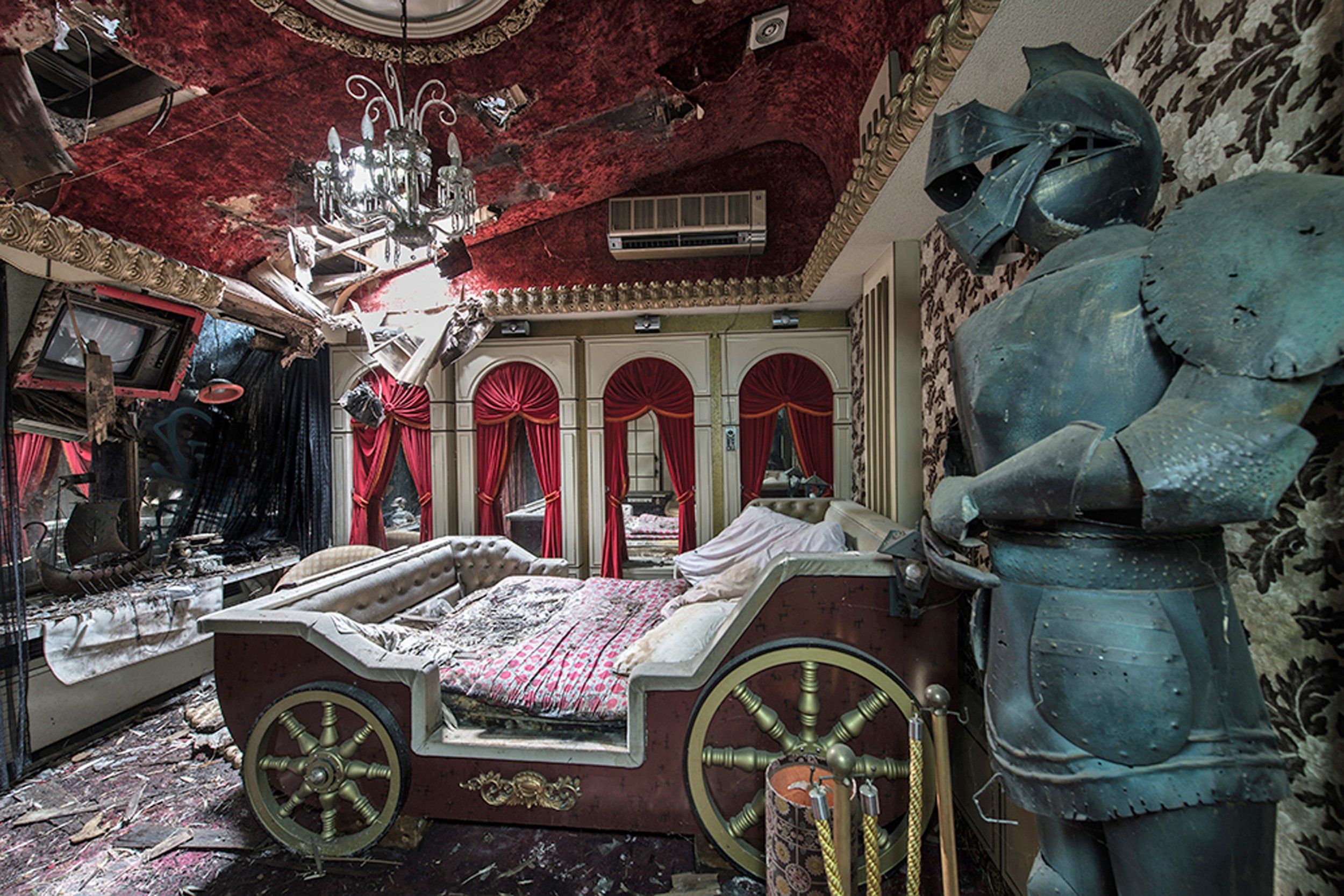 One of the most intricate and elaborate rooms is a Medieval-themed suite.