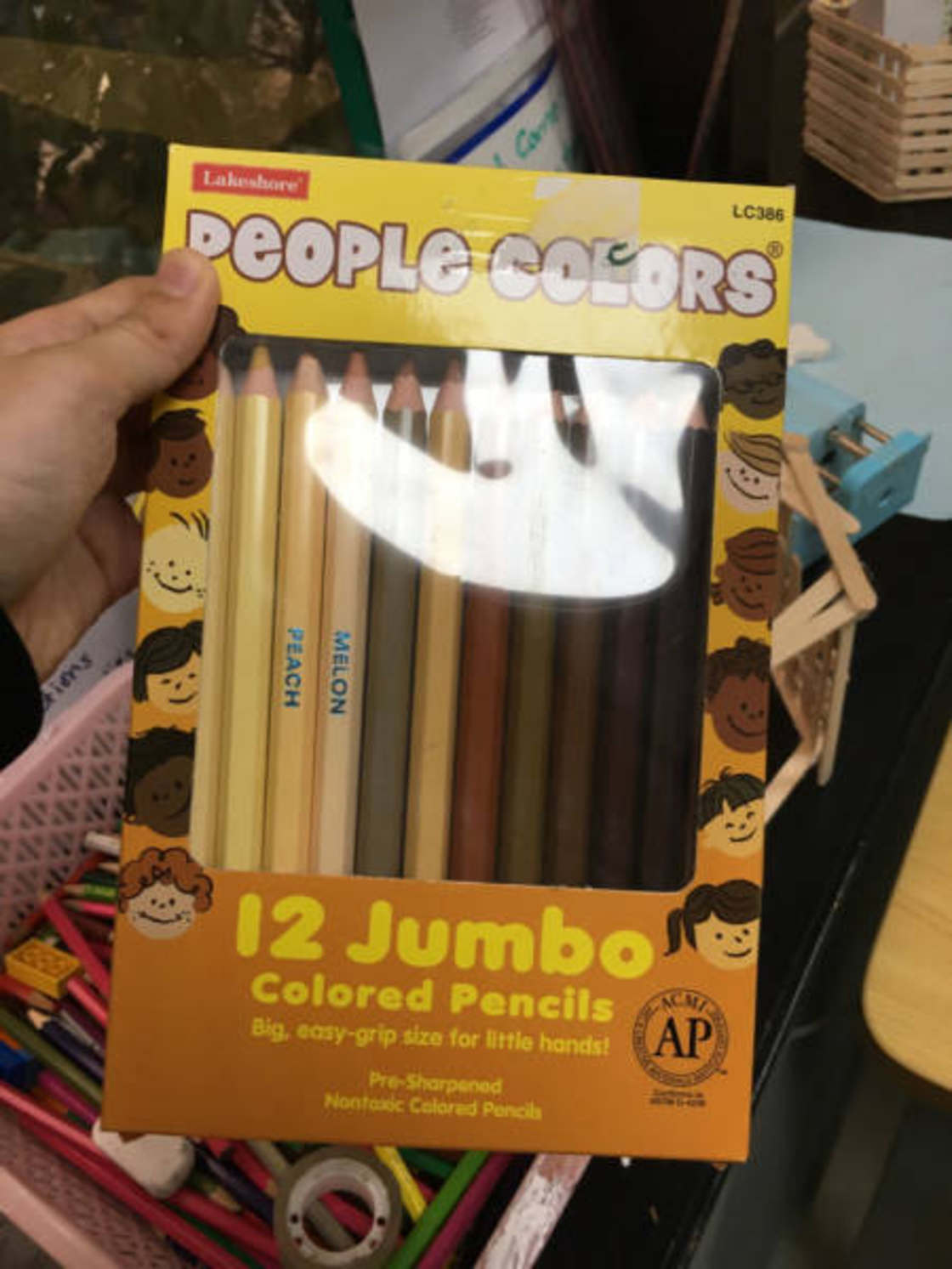 Lakbare LC386 Deople Cors Peach Melon 12 Jumbo Colored Pencils Cnc Big, easygrip size for little hands! Ap PreSharpened Nocasc Colored Pencil