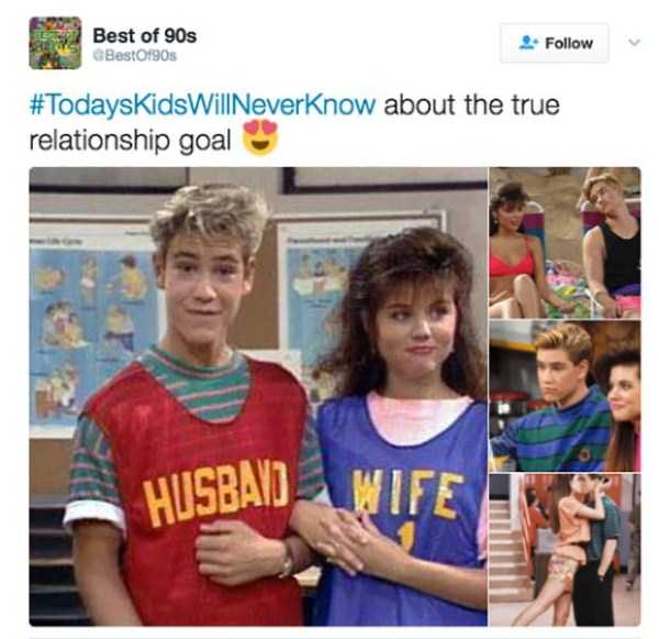 Meme about Zack and Kelly from Saved By The Bell
