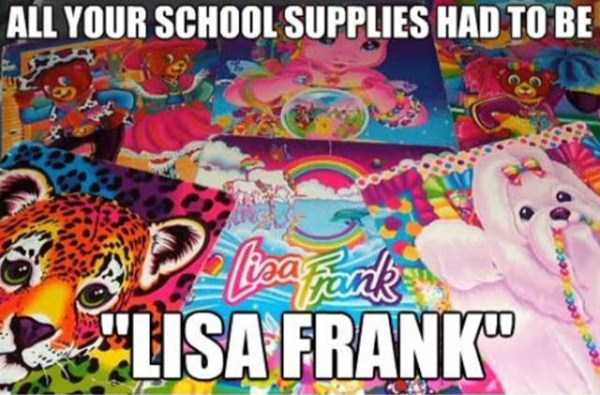 Meme about the trend of Lisa Frank back in the 90's
