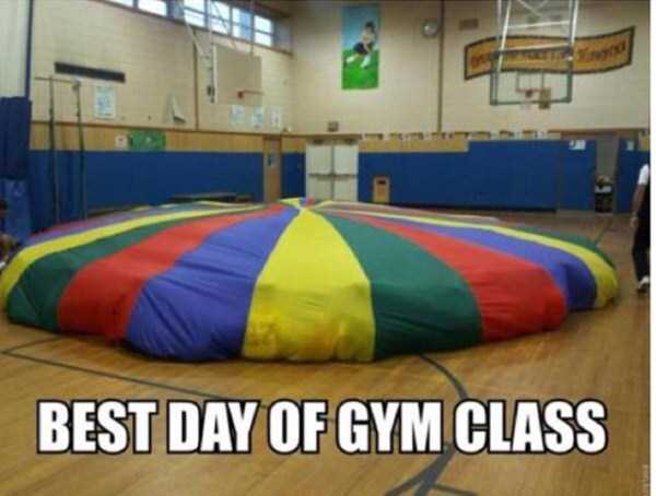 Meme of that time gym class brought in a huge bouncy inflatable jumping bag