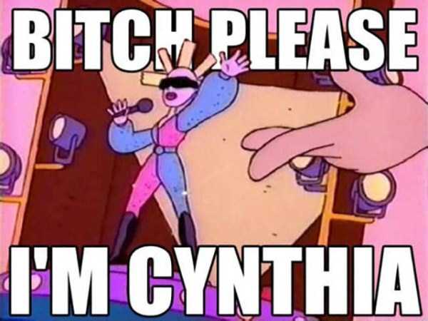 90's meme of a cartoon about Cynthia