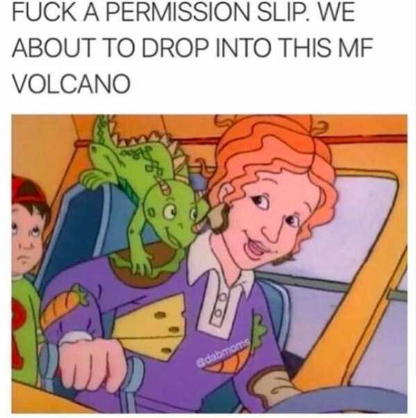 Meme about not needing permission trips in 90's cartoons