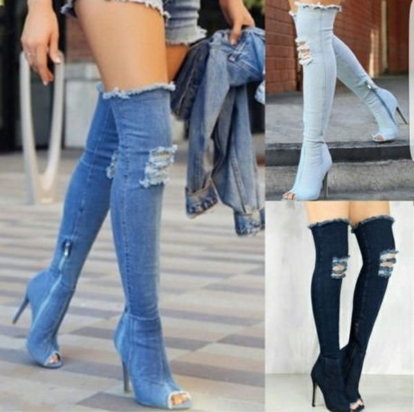 jeans heel boots