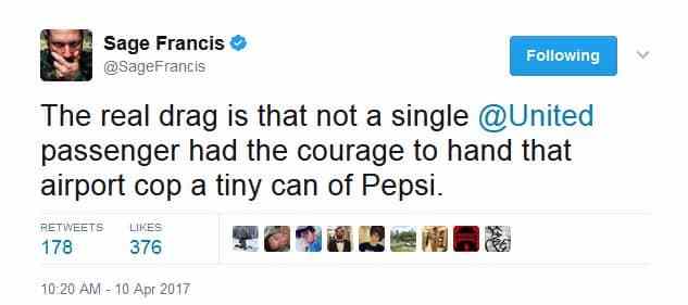 kanye racist tweet - Sage Francis ing The real drag is that not a single passenger had the courage to hand that airport cop a tiny can of Pepsi. 178376