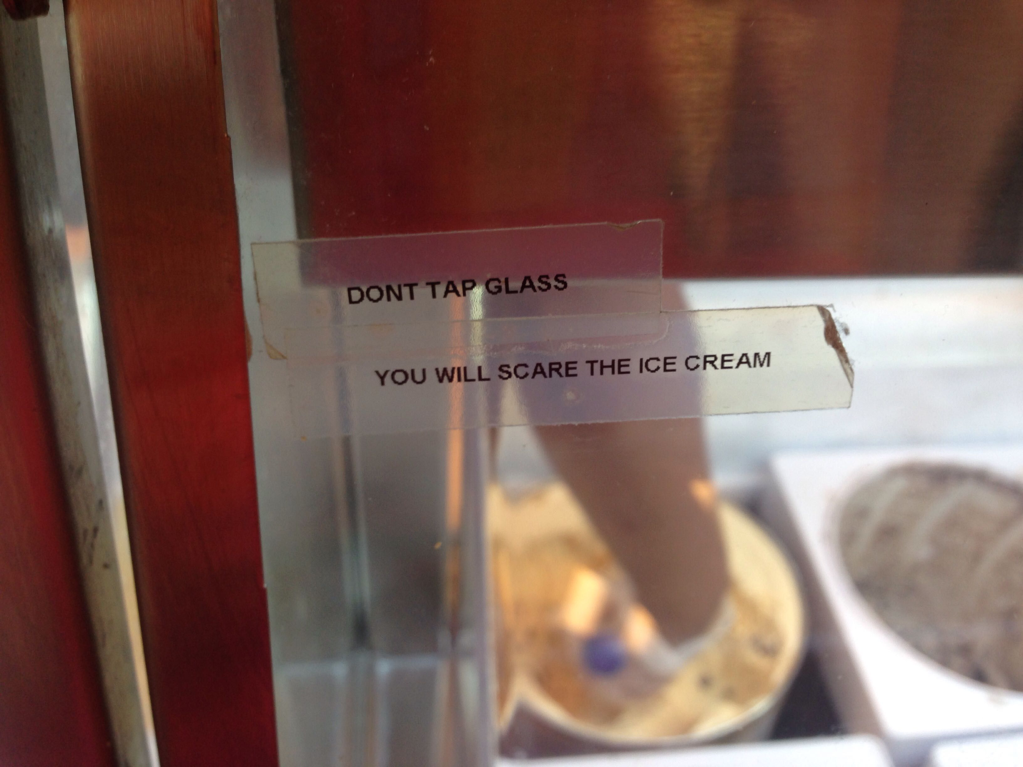 Dont Tap Glass You Will Scare The Ice Cream
