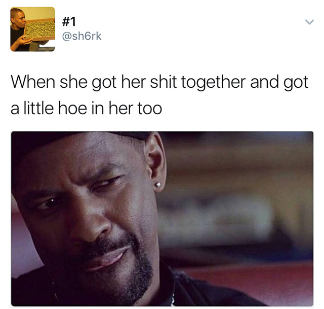 denzel washington training day memes - When she got her shit together and got a little hoe in her too