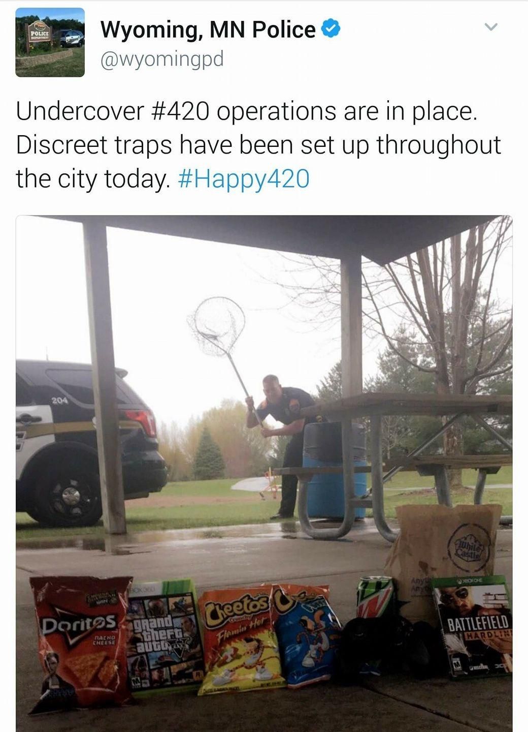 4 20 police trap - Police Der Wyoming, Mn Police Undercover operations are in place. Discreet traps have been set up throughout the city today. Doritos grand Battlefield Cheese Famin Ho Rde theft Saugos