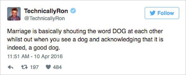 ratings machine djt - TechnicallyRon @ TechnicallyRon y Sin Marriage is basically shouting the word Dog at each other whilst out when you see a dog and acknowledging that it is indeed, a good dog. 6 7 197 484