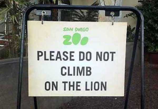 Hilarious Examples Of Warning Signs In Zoos