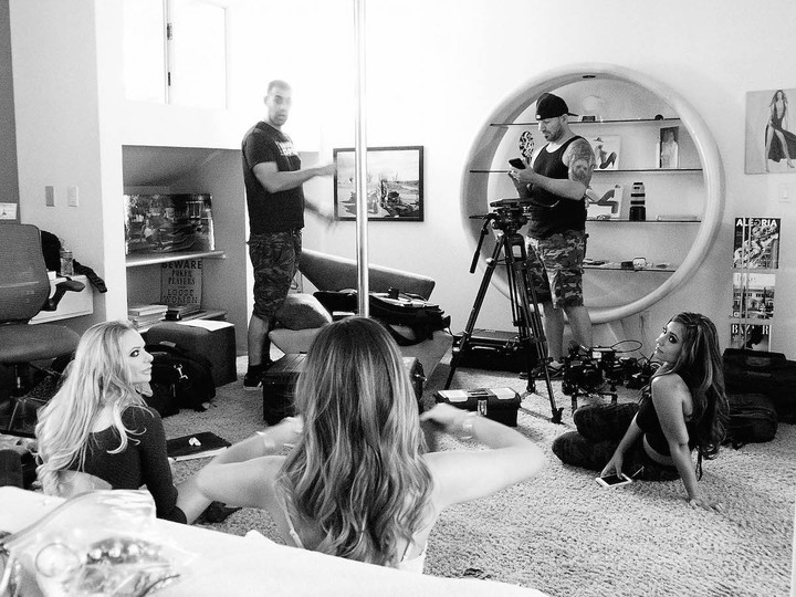 1:15 p.m.: Alan and his director of photography, Craven Moorehead, explain the setups to the actresses. Moorehead is a former adult performer who has transitioned to a behind-the-camera role, and he's being groomed by Alan to begin directing projects for Girlsway.