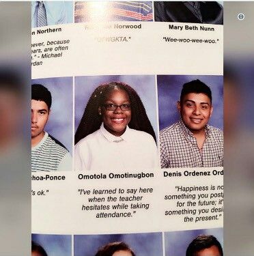 petty seniors quote - Norwood Mary Beth Nunn "Weewooweewoo." Gata in Northern rer, because ars, are often Michael dan hoaPonce Omotola Omotinugbon s ok." "'ve learned to say here when the teacher hesitates while taking attendance." Denis Ordenez Ord "Happ