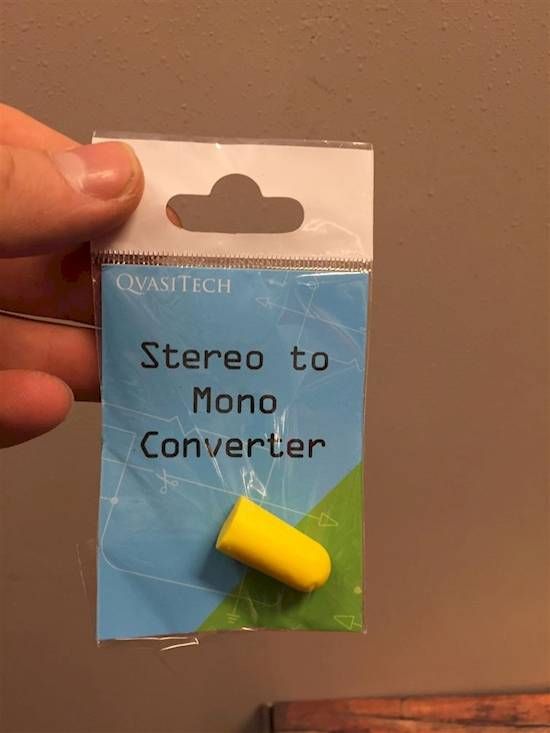 Stereo to Mono converter that is basically just one ear plug.