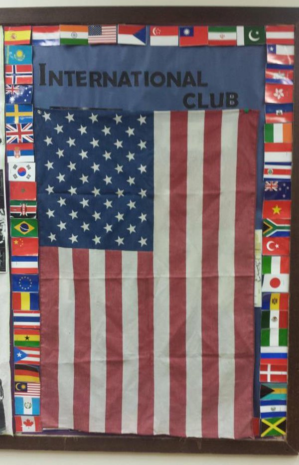 International club in which the flag of the USA seems much bigger than all the rest.