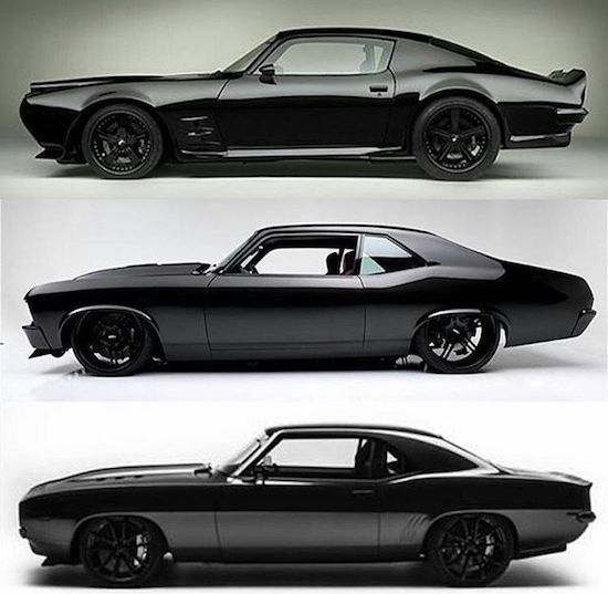 Different versions of dripped out hot rods Ford Mustangs.