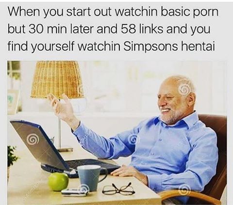 sweet but spicy meme - When you start out watchin basic porn but 30 min later and 58 links and you find yourself watchin Simpsons hentai