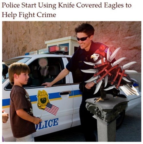 do a bad crime meme - Police Start Using Knife Covered Eagles to Help Fight Crime Ice